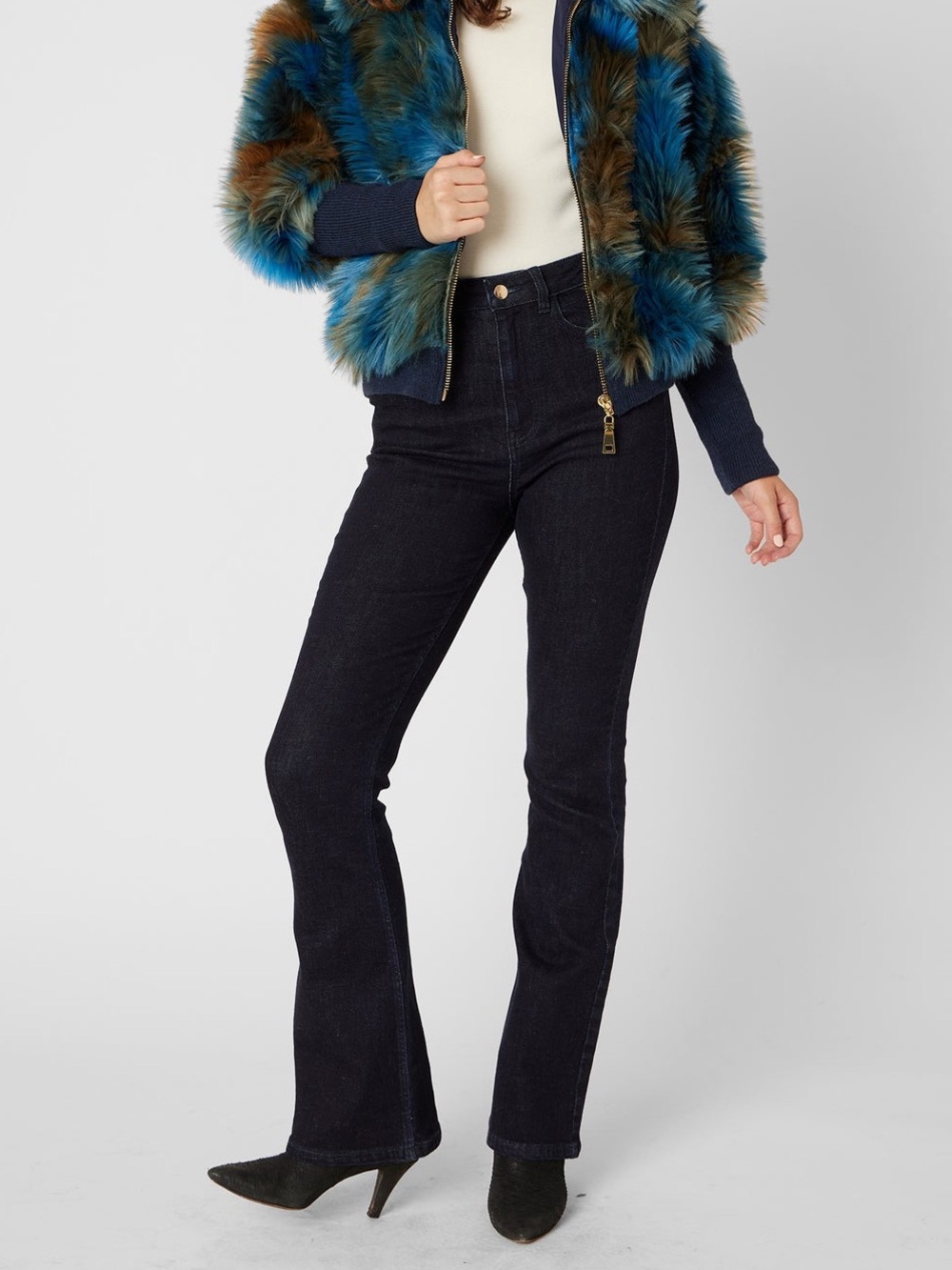 Adrienne Landau Women's Dark Indigo Bootcut Flare Jeans